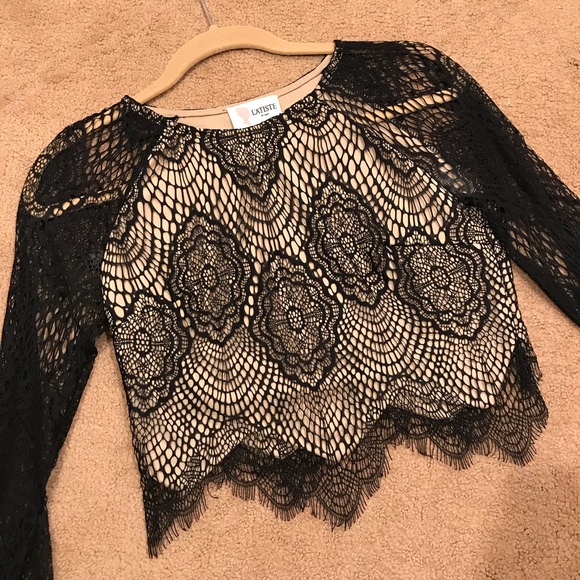 Black Lace Cop Top - Picture 2 of 4